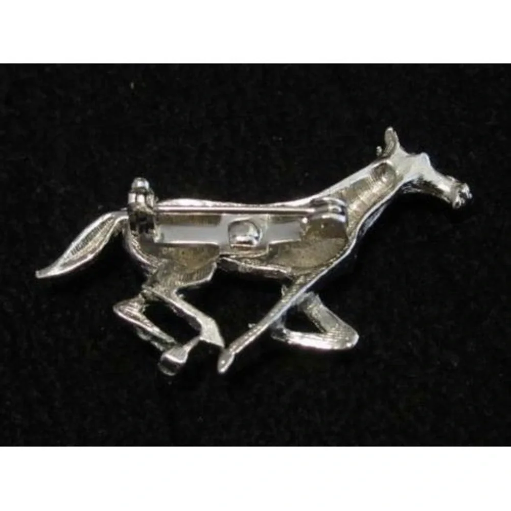Vintage‎ Shiny Silver Plated HORSE Pin*1-3/4